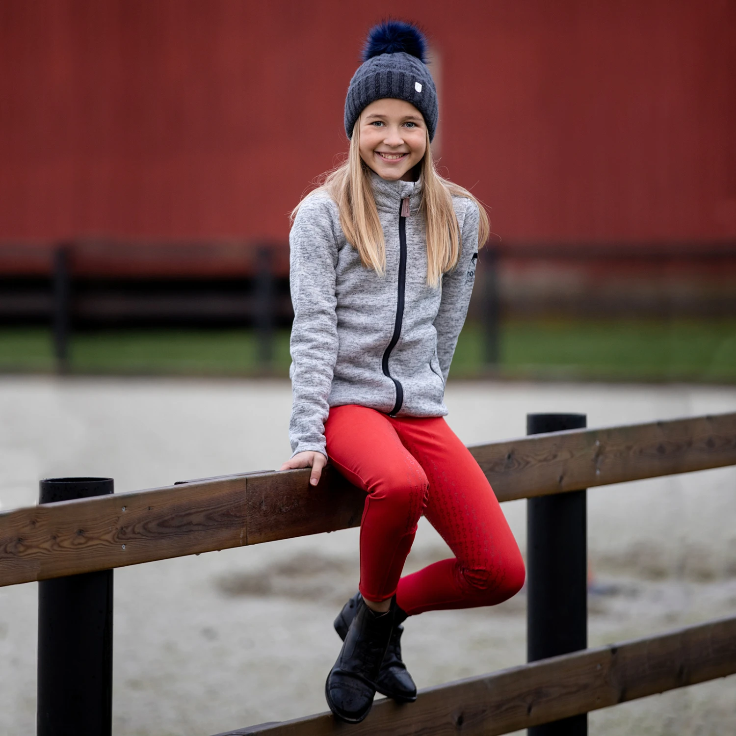 Horze Theodor Kids Fleece Reitjacke Mit Strick 4 Horze Theodor Kids Fleece Reitjacke Mit Strick – Bild 4