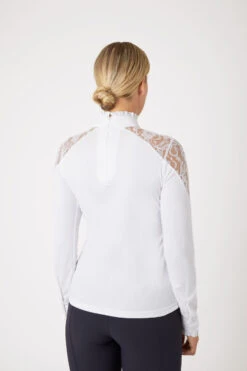 Horze Sylvie Damen Langarm-Turniershirt Mit Spitze -Horze Verkaufsgeschäft 33530 WH 4