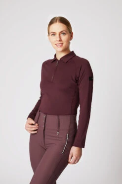 Horze Tiana Damen Poloshirt Mit Langen Ärmeln -Horze Verkaufsgeschäft 33556 RMBU 3