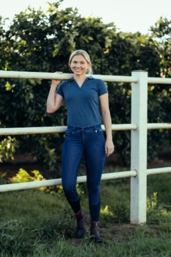 Horze Kia Damen Jersey Poloshirt Mit Rückenprint -Horze Verkaufsgeschäft 33579 RPB 9