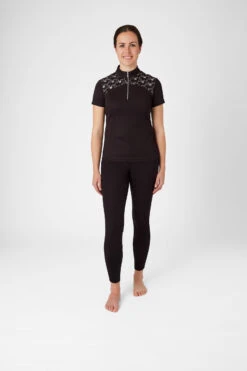 Horze Kaitlin Damen Trainings-/ Turniershirt Mit Kurzen Ärmeln Und Blumendetail -Horze Verkaufsgeschäft 33585 AFBR 3