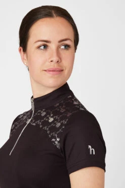 Horze Kaitlin Damen Trainings-/ Turniershirt Mit Kurzen Ärmeln Und Blumendetail -Horze Verkaufsgeschäft 33585 AFBR 5