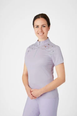 Horze Kaitlin Damen Trainings-/ Turniershirt Mit Kurzen Ärmeln Und Blumendetail -Horze Verkaufsgeschäft 33585 OHPU 2