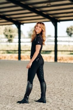 Horze Kaitlin Damen Trainings-/ Turniershirt Mit Kurzen Ärmeln Und Blumendetail -Horze Verkaufsgeschäft 33585 afbr 08