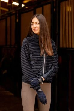 Horze Della Gestreifte Fleece Reitjacke -Horze Verkaufsgeschäft 33742 590 07
