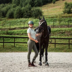 Horze Aubrey Damenreithose Mit Kniebesatz Und Hohem Bund -Horze Verkaufsgeschäft 36083 BKGR 4