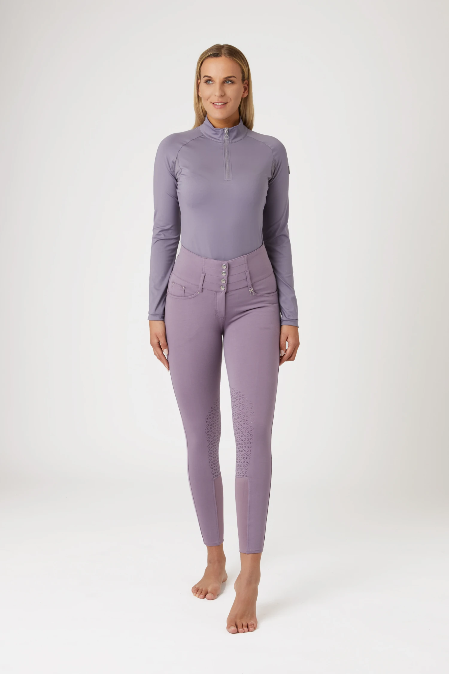 Horze Tara Damen Reithose Mit Kniebesatz Und Hohem Bund 16 Horze Tara Damen Reithose Mit Kniebesatz Und Hohem Bund – Bild 16