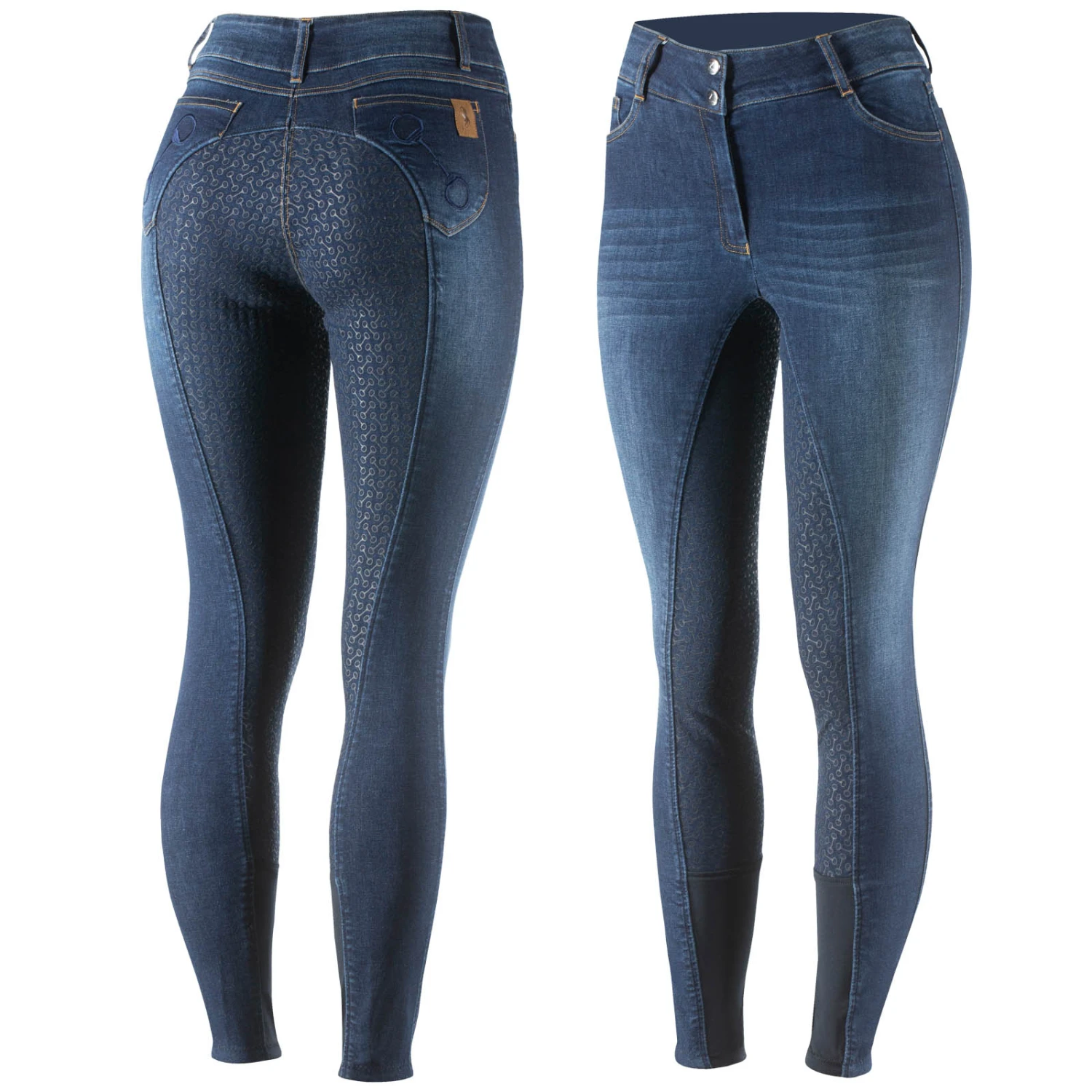 Horze Kaia Damen Reithose Aus Vollbesatz In Jeansoptik Mit Silikon Grip Und Hohem Bund 1 Horze Kaia Damen Reithose Aus Vollbesatz In Jeansoptik Mit Silikon Grip Und Hohem Bund