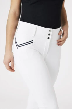 Horze Della Damen Kniebesatzreithose Mit Hohem Bund Und Kontrasteinfassung -Horze Verkaufsgeschäft 36691 WH 5