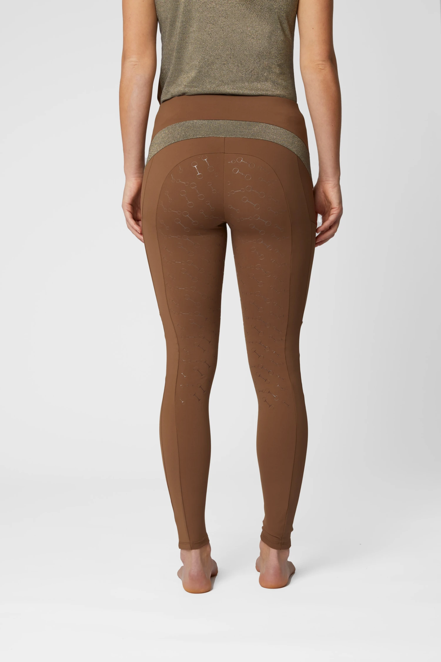 Horze Sagira Damen Reitleggings Mit Silikonvollbesatz Und Goldenem Detail 4 Horze Sagira Damen Reitleggings Mit Silikonvollbesatz Und Goldenem Detail – Bild 4