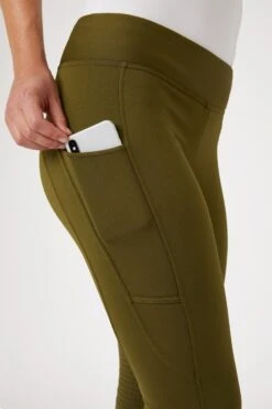 Horze Active Damen Winter Kniebesatzreitleggings Mit Handytasche -Horze Verkaufsgeschäft 36790 dogr 05