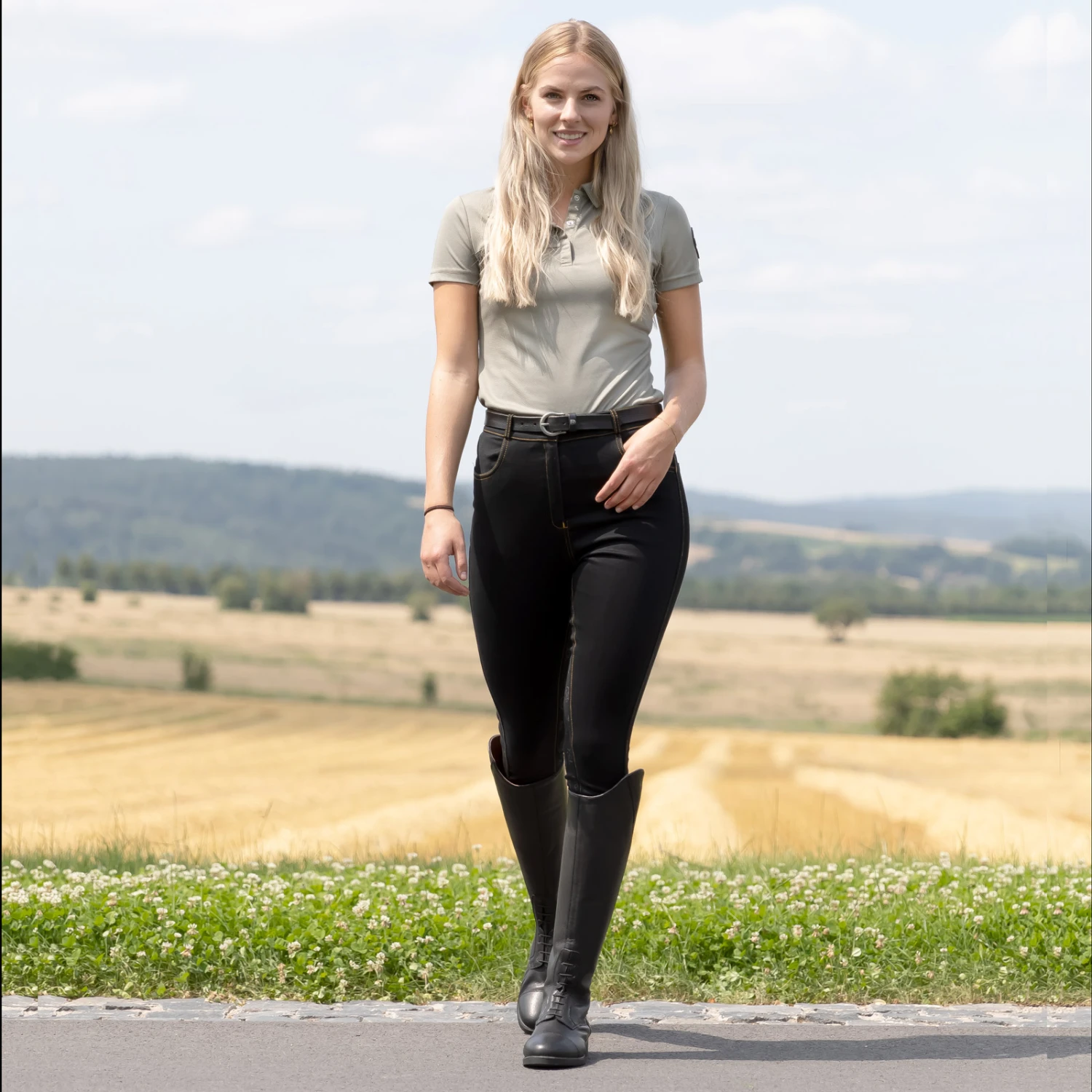 Reithose Mit Vollbesatz In Jeansoptik Für Damen 8 Reithose Mit Vollbesatz In Jeansoptik Für Damen – Bild 8